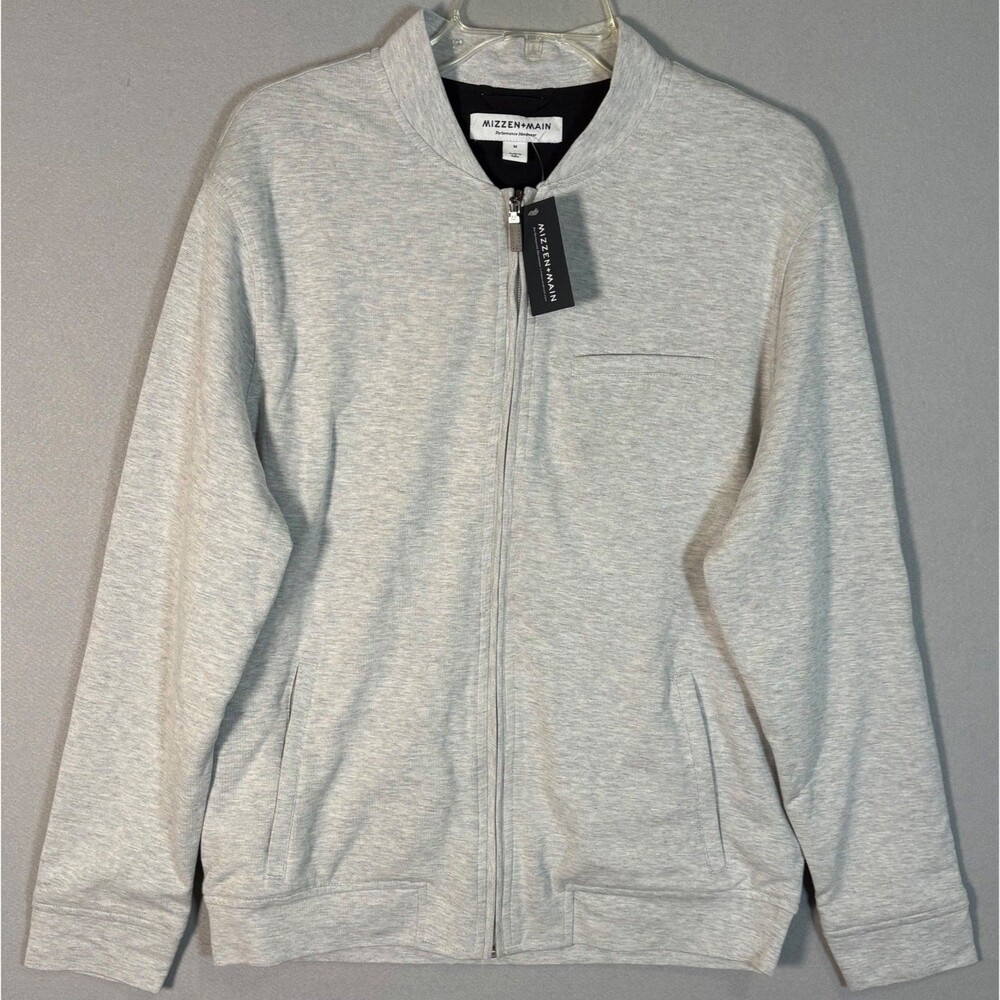 NWT Mizzen Main Fairway Jacket Mens M Gray Full Zip Lined Performance Track